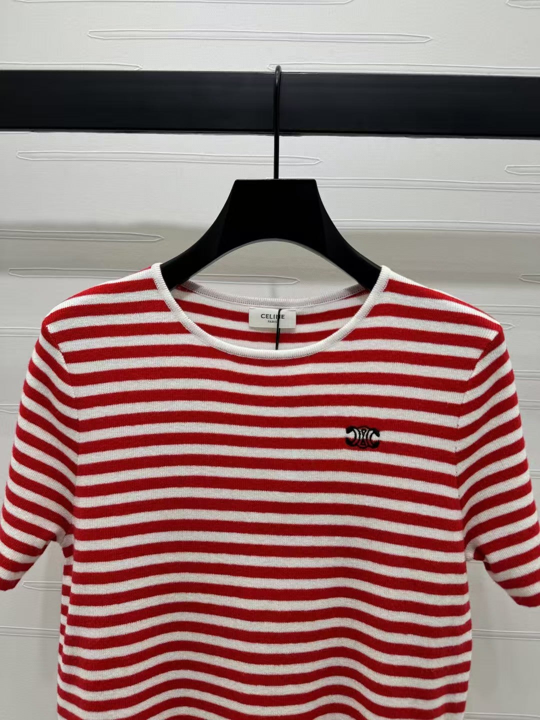 striped knitted short sleeves