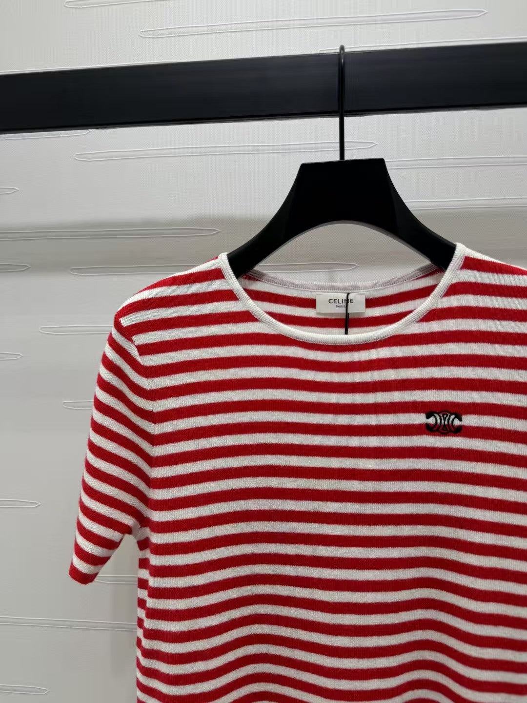 striped knitted short sleeves