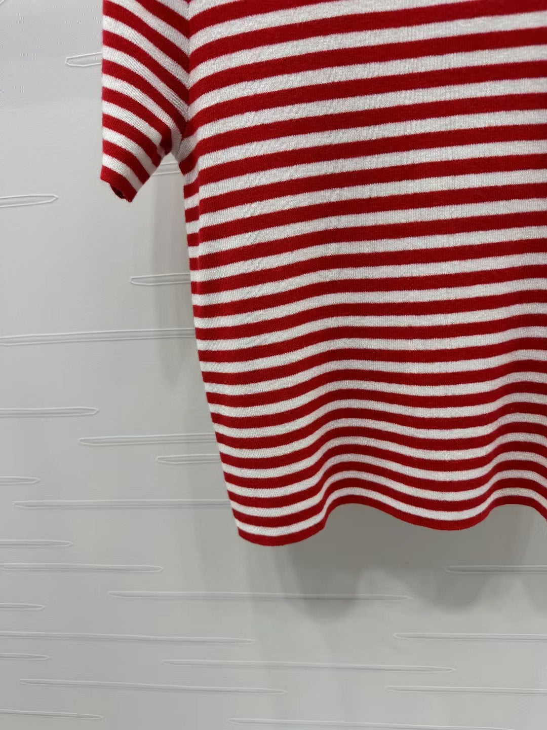 striped knitted short sleeves