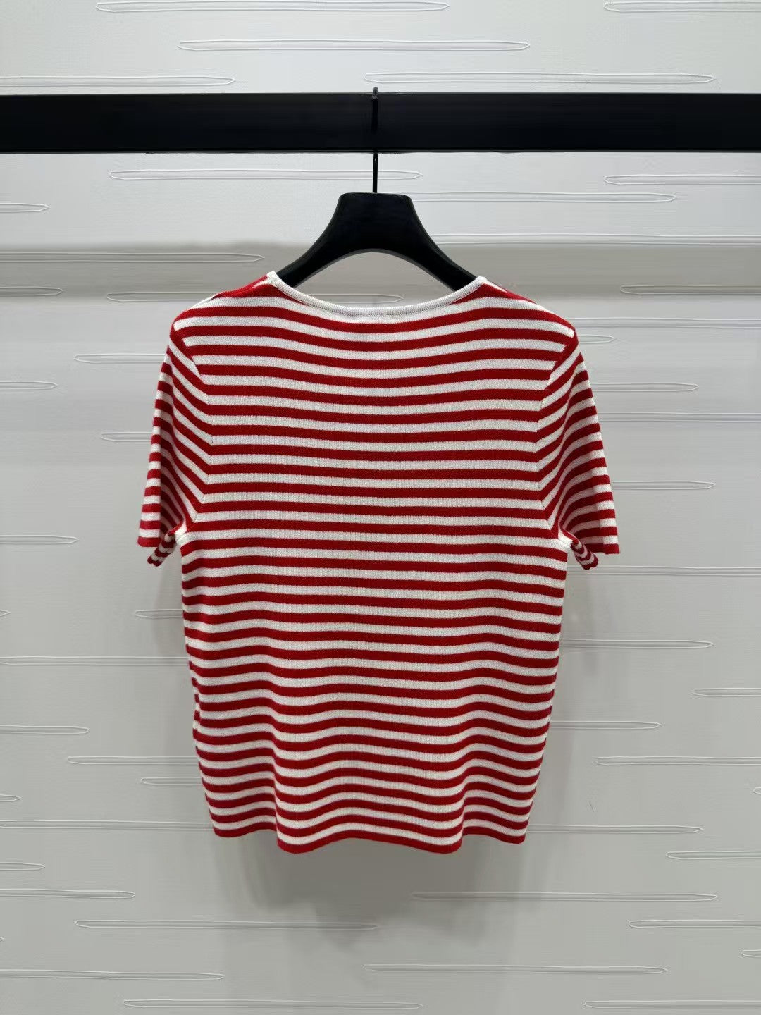 striped knitted short sleeves