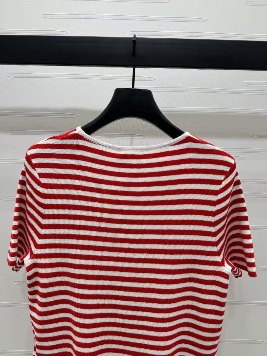 striped knitted short sleeves