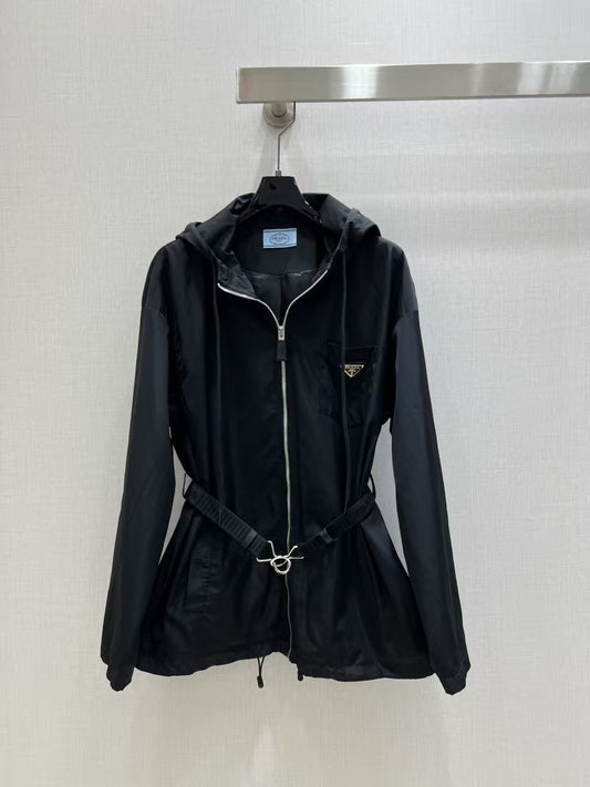 Hooded nylon jacket