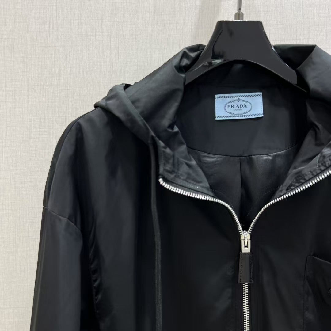 Hooded nylon jacket