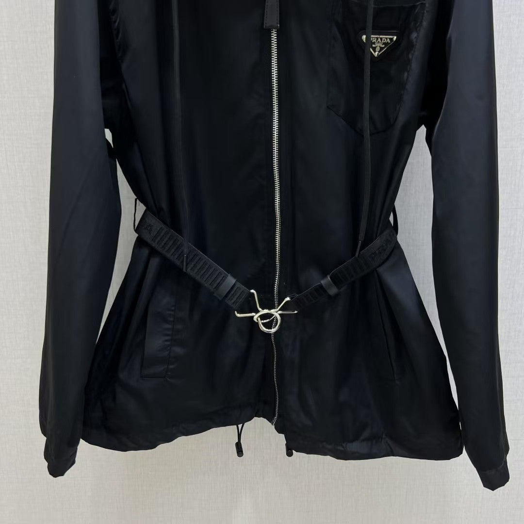 Hooded nylon jacket