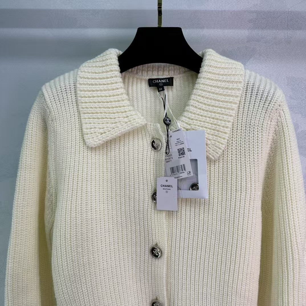 Autumn and winter lapel simple lazy thick knitted cardigan