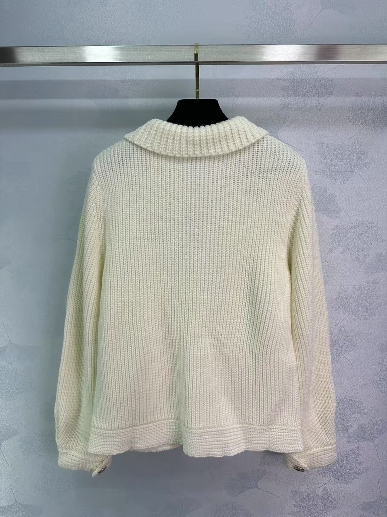 Autumn and winter lapel simple lazy thick knitted cardigan