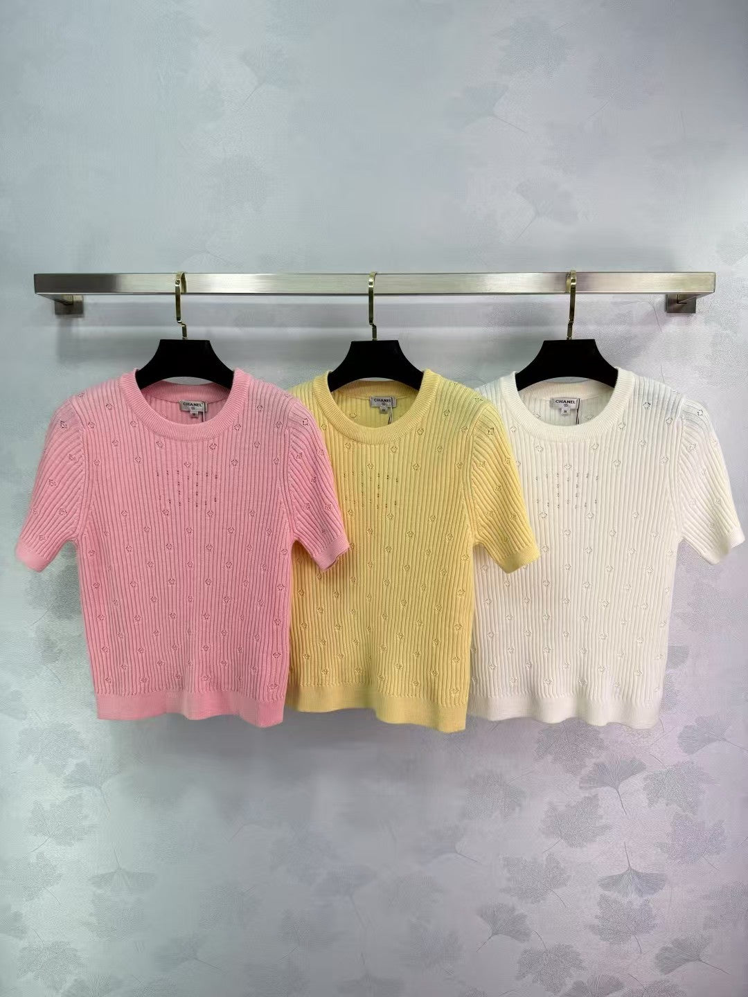 New knitted round neck short sleeves in early spring