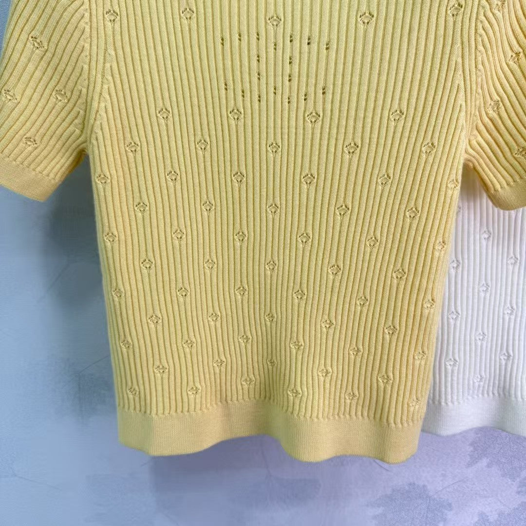 New knitted round neck short sleeves in early spring