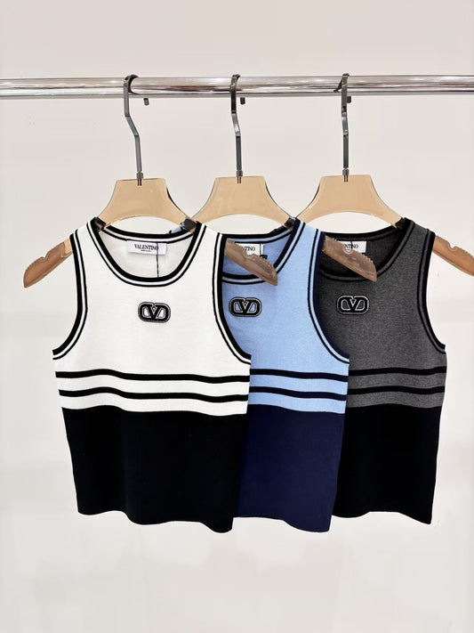 Colorblock knitted vest