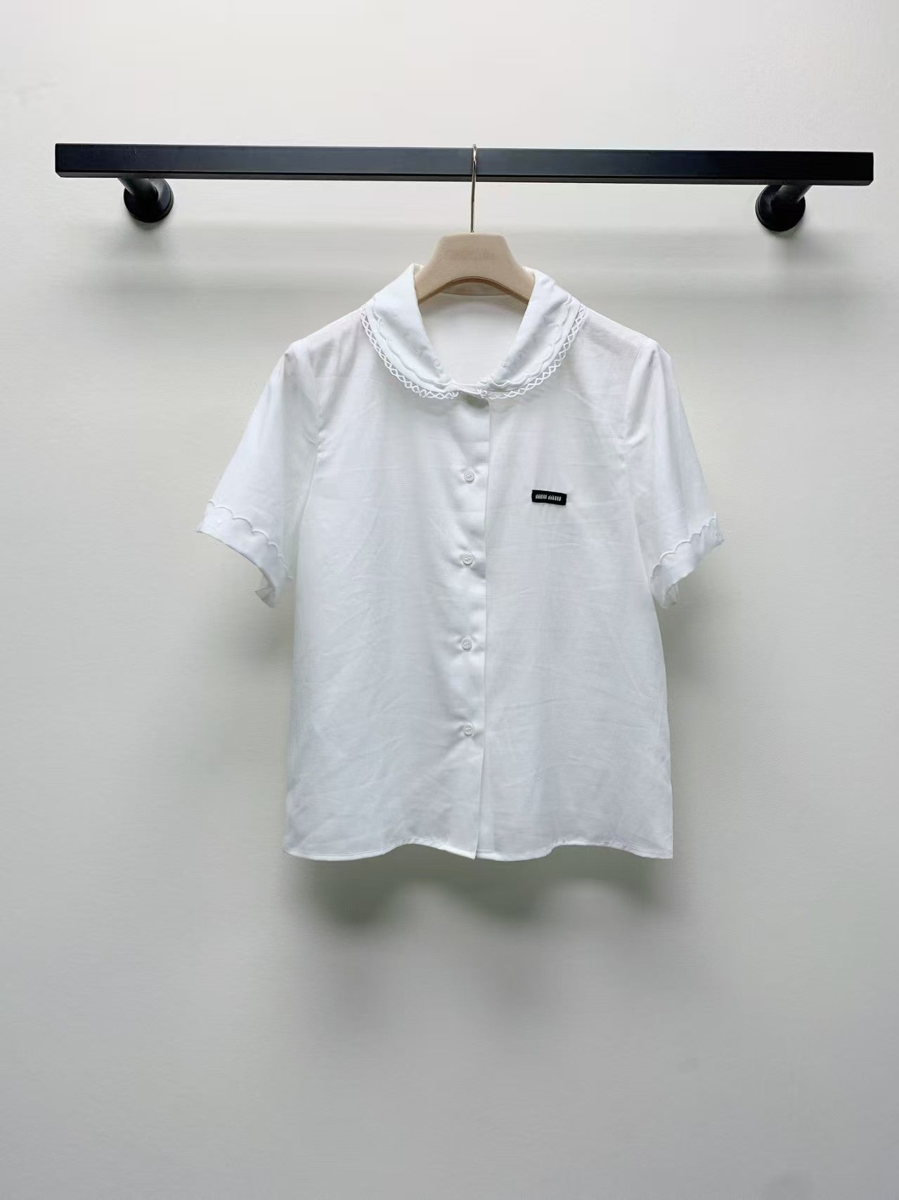 Lapel Pattern Black Label Short Sleeve Shirt