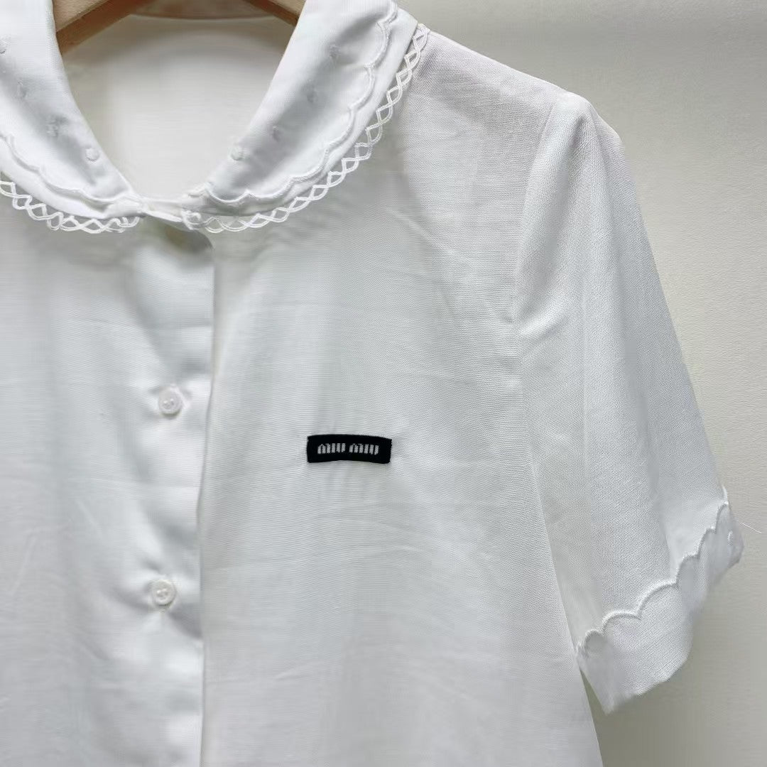 Lapel Pattern Black Label Short Sleeve Shirt