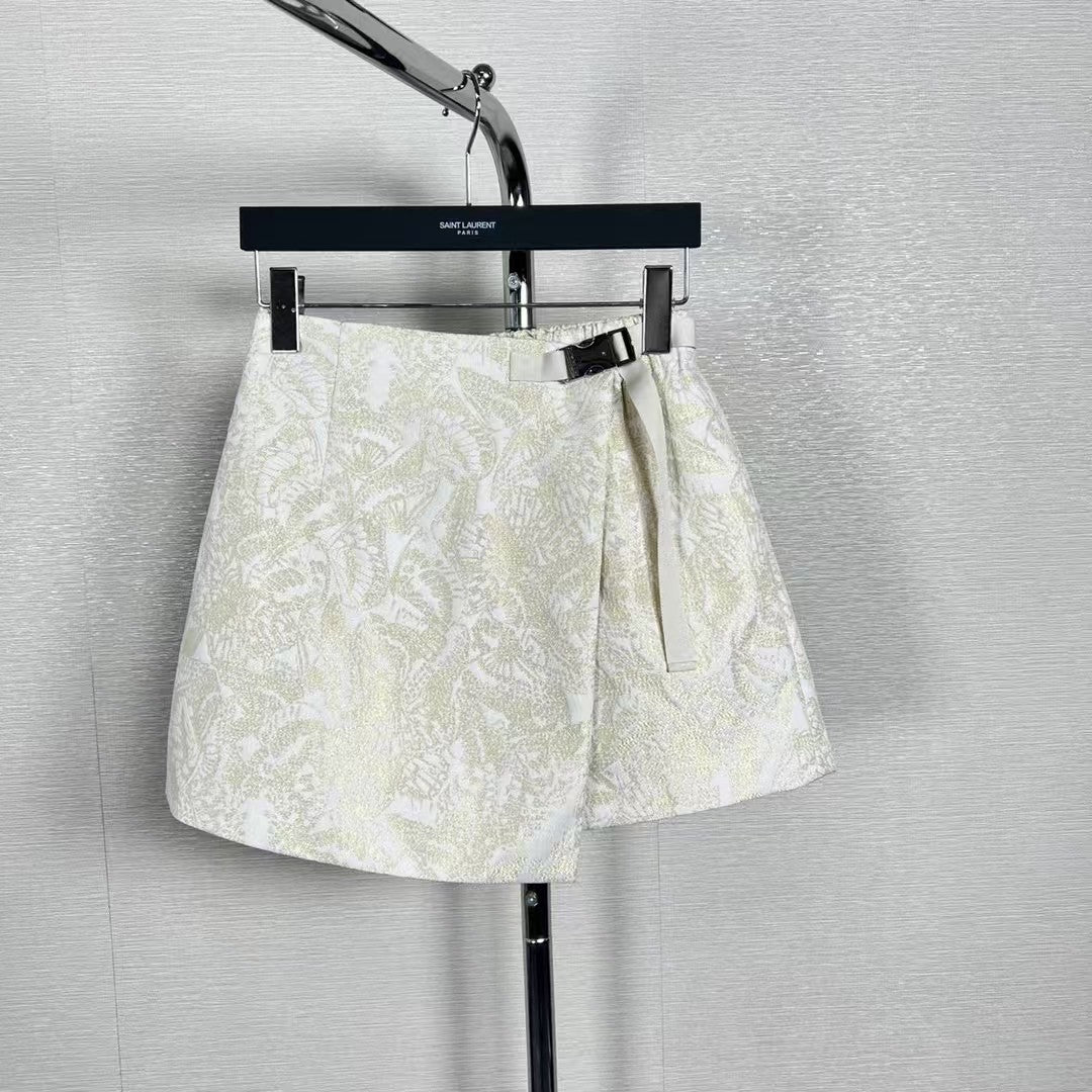 25SS Gold Butterfly Elastic Waist Skirt