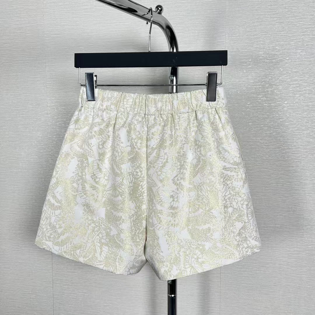 25SS Gold Butterfly Elastic Waist Skirt