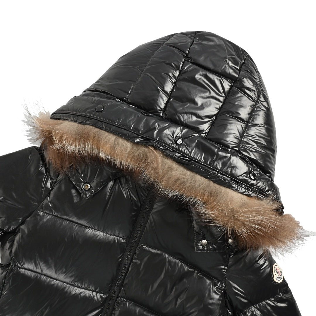 Women's extra long hooded down jacket