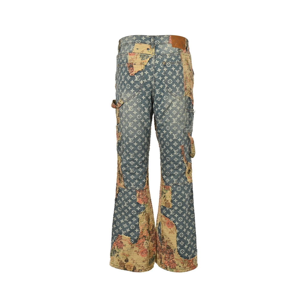 Vintage Patchwork Rose Floral Jeans