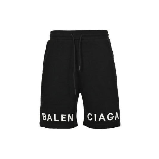 embroidered letter logo shorts