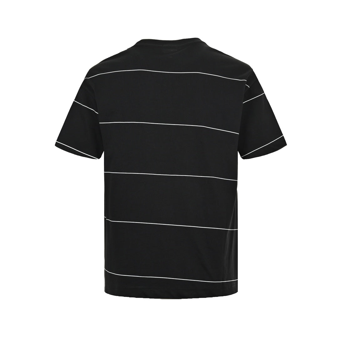 Striped and horse logo embroidered short sleeves