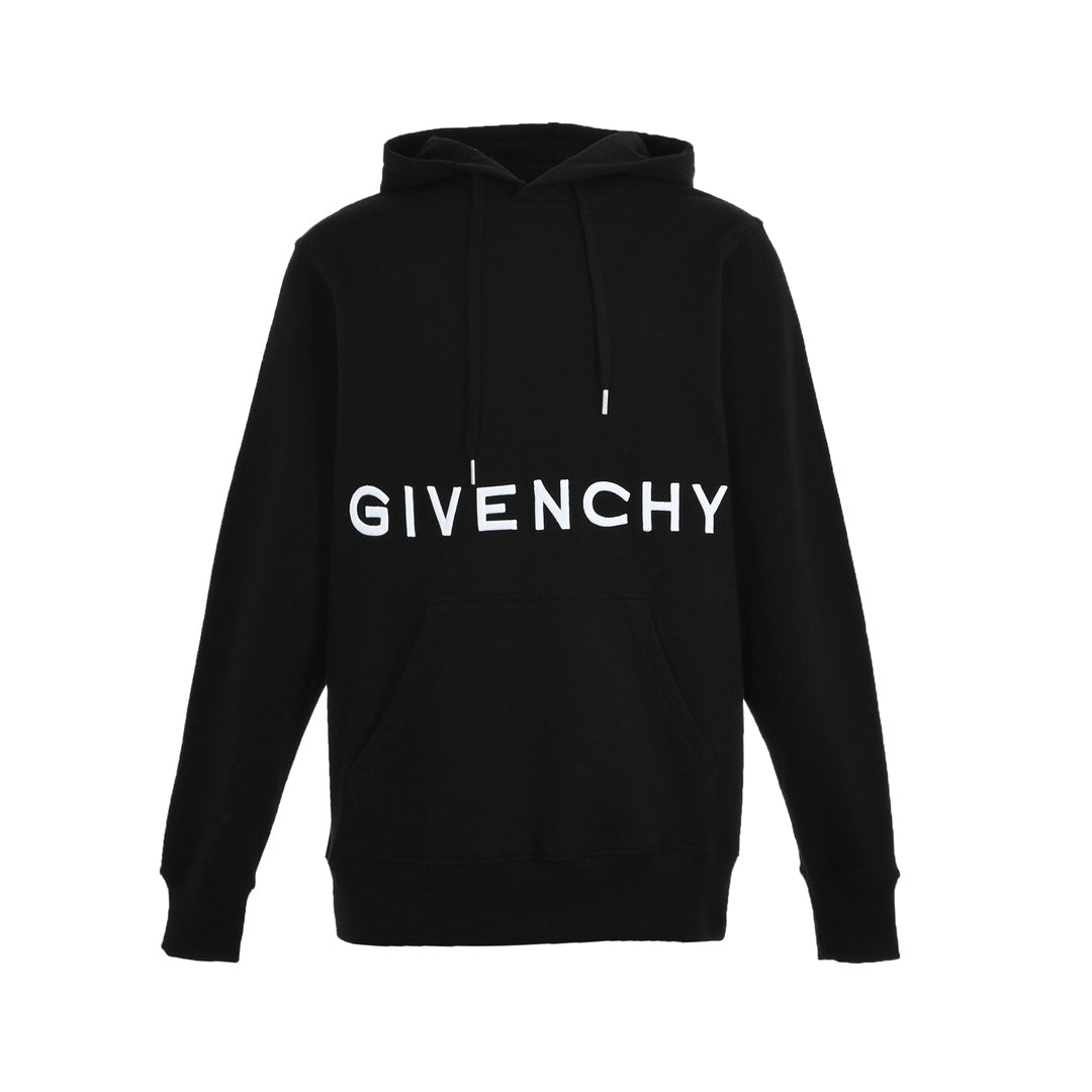 Embroidered large logo hooded sweatshirt