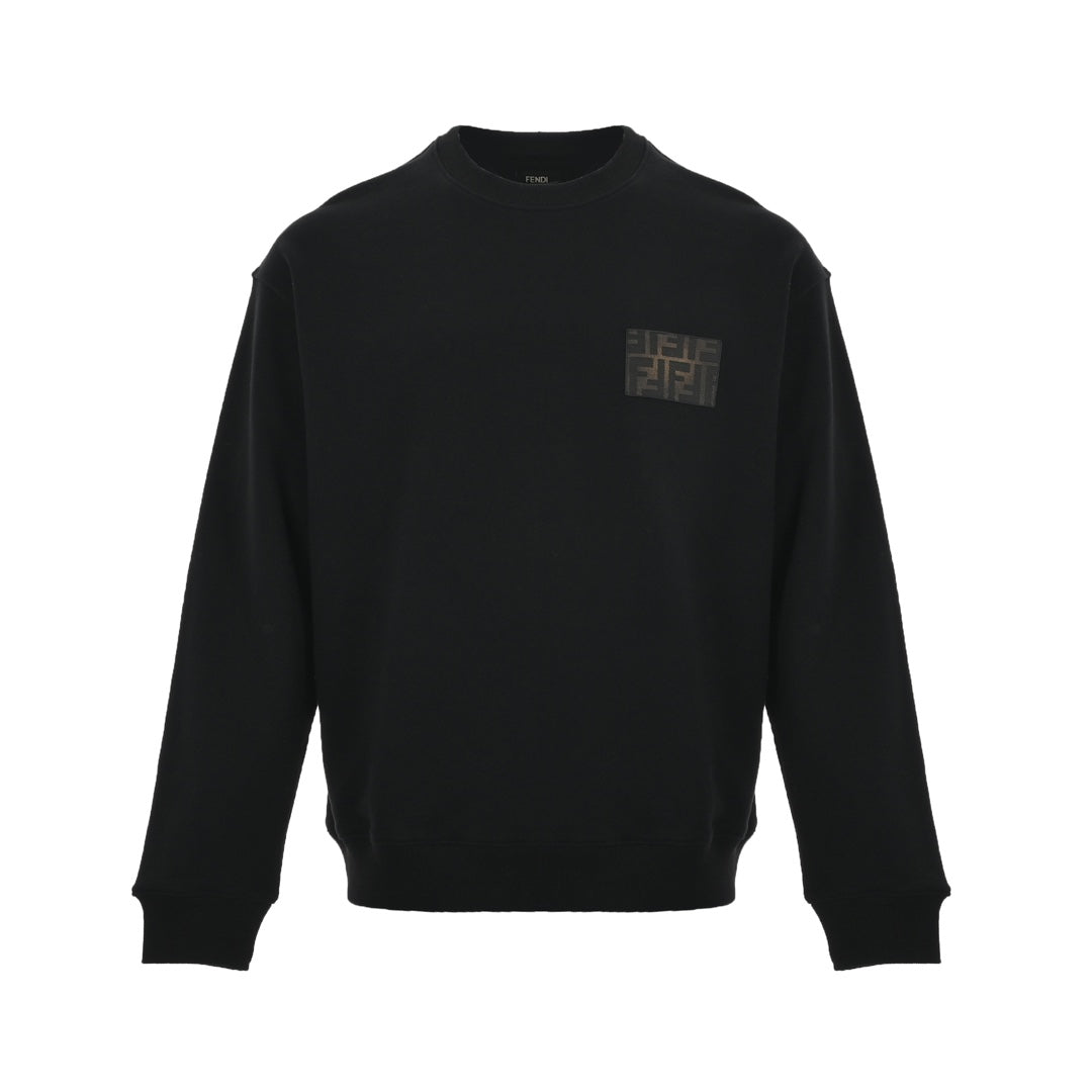 FF patch square label round neck sweatshirt