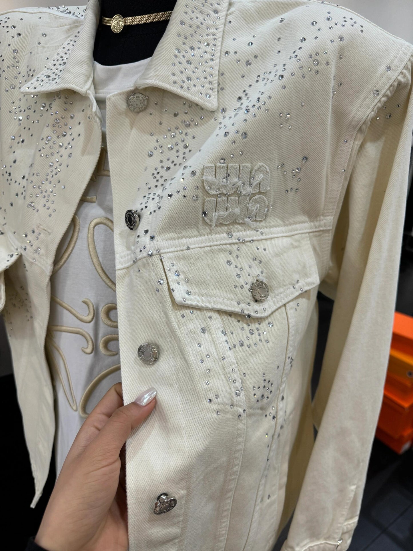 Rhinestone denim jacket