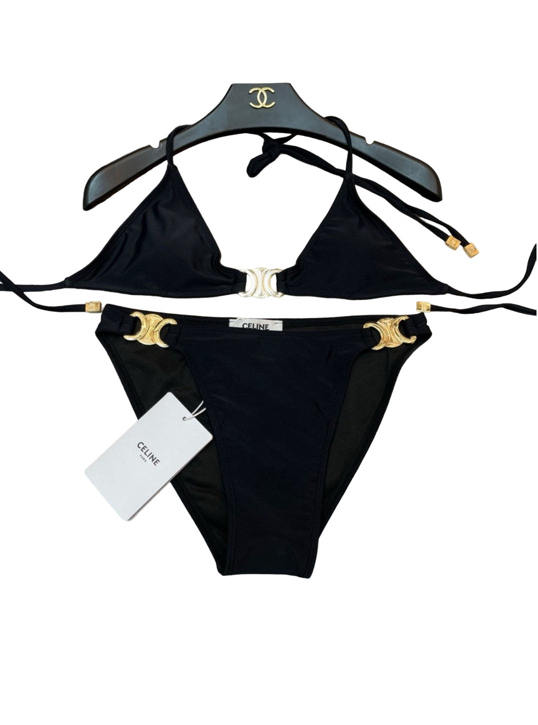 New sexy hot girl bikini swimsuit with big metal logo