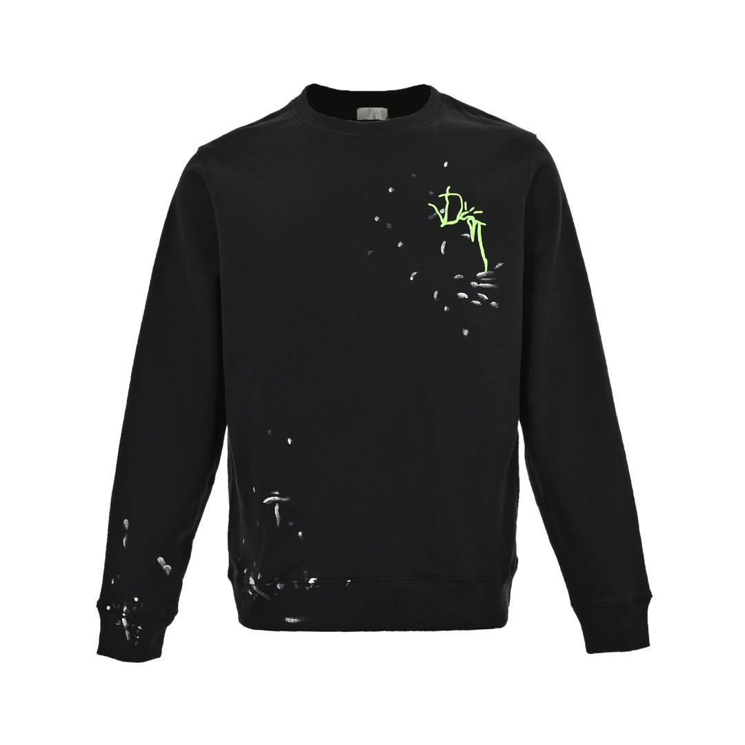 Co-branded painted splash-ink round neck sweatshirt